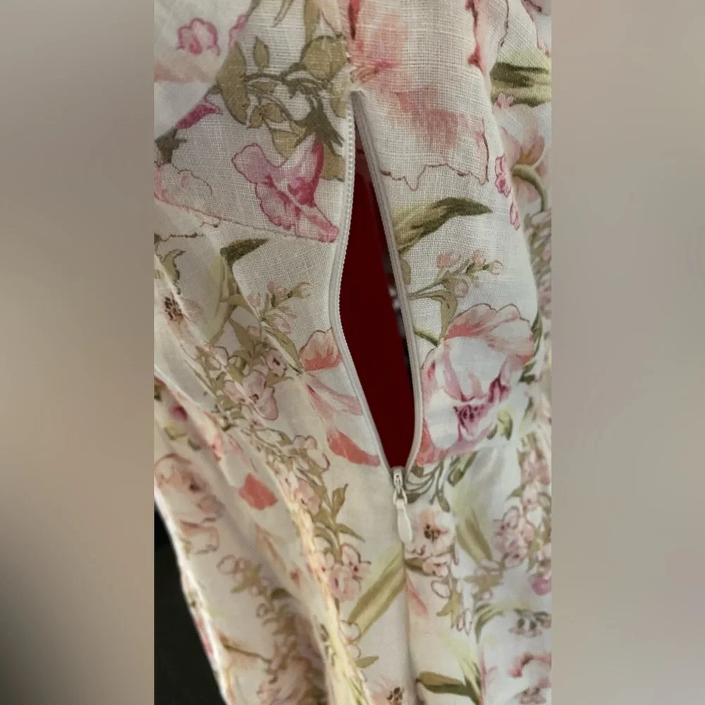 Size 14 - Forever New Tuscany Linen Mini Dress - Willow Floral - Picture 14 of 16